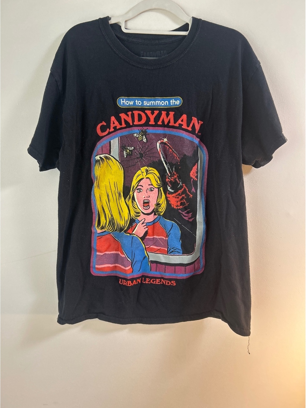 Candyman Urban Legends Graphic T-Shirt Black Cotton Size Large